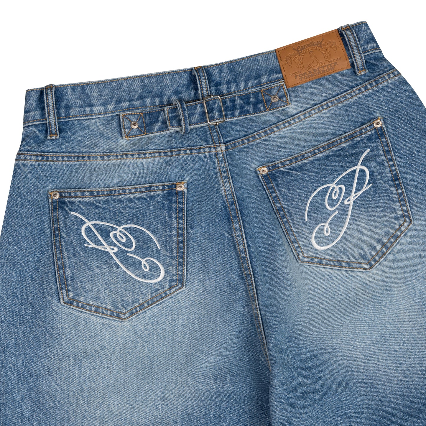 BAGGY P WASHED DENIM PANTS